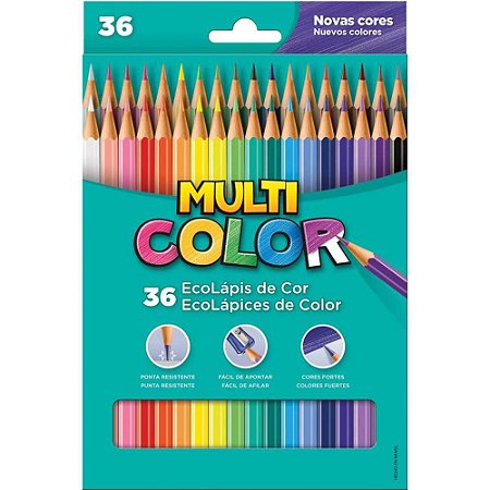 Lapis de COR Sextavado Multicolor Super ECO 36CORES