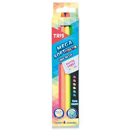 Lapis de COR Triangular TRIS Megasoft 6 TONS Neon