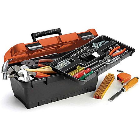 Caixa de Ferramentas Grande 16 Nitronplast Preta Nitron