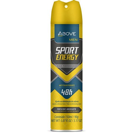 Desodorante Aerossol Above SPORT ENERGY MEN 150ML.