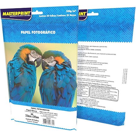 Papel Fotografico INKJET A4 GLOSSY 180G (7898119103704)
