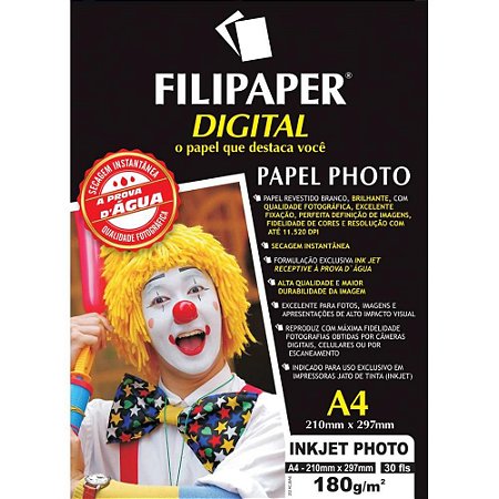 Papel Fotografico INKJET A4 Photo Profissional 180G