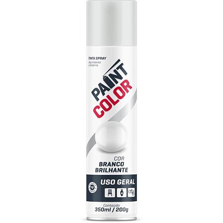 Tinta SPRAY Paintcolor 350ML Branco Brilha
