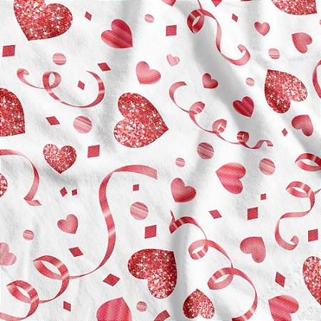 TNT Estampado 1,40M 40G Coracao Glitter