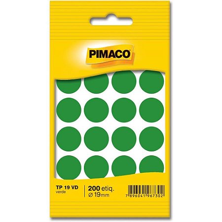 Etiqueta Redonda TP-19 Verde Redonda 19 MM