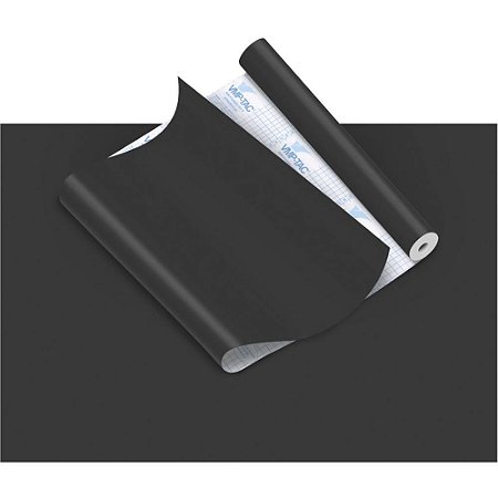Plastico Adesivo 45CMX10M PVC Fosco Preto