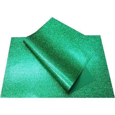 Placa em EVA com Gliter 40X60CM Verde Bandeira