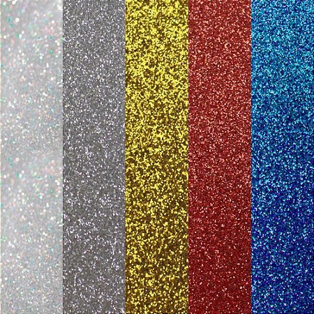 Placa em EVA com Gliter 60X40CM 5 Cores Sortidas 2MM.