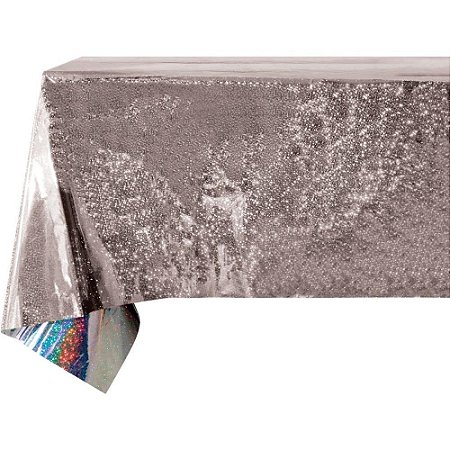 Toalha Plastica Prata Metalizada 137X274CM