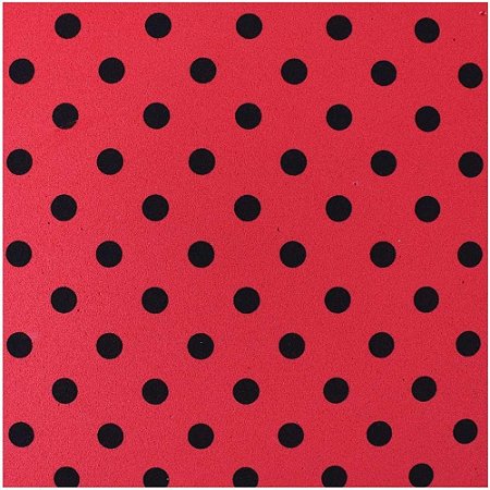 Placa em EVA Estampado 60X40CM Poa PRETO/VERMELHO 2MM