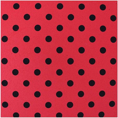 Placa em EVA Estampado 60X40CM Poa PRETO/VERMELHO 2MM