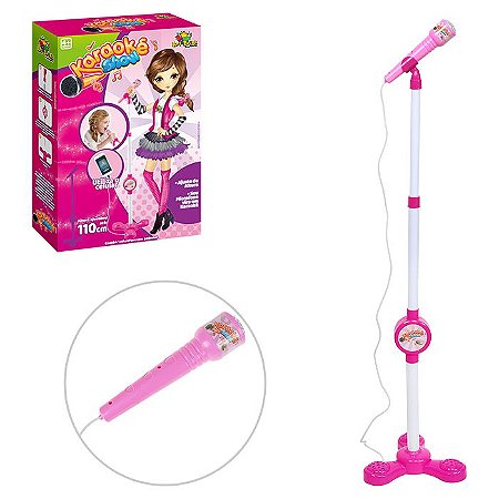 Microfone C/ Pedestal e Conector Karaoke SHOW