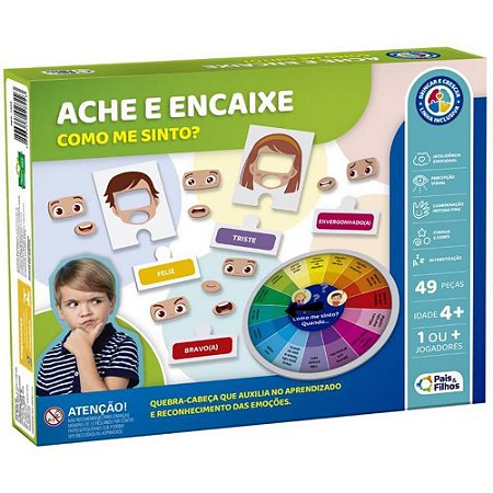 Brinquedo Pedagogico ACHE e Encaixe Como ME Sinto