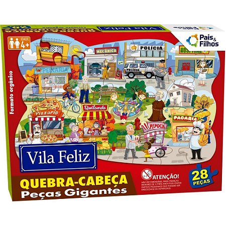 QUEBRA-CABECA Cartonado Vila Feliz Gigante 28 Pecas