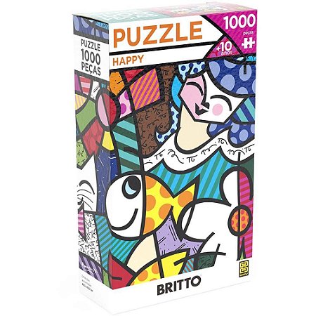 QUEBRA-CABECA Cartonado Romero Britto HAPPY 1000 Pecas
