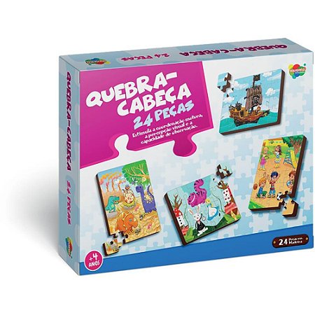 QUEBRA-CABECA Madeira Dinossauro 24PCS