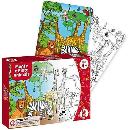 QUEBRA-CABECA Cartonado Monte e Pinte Animais 24 PCS.