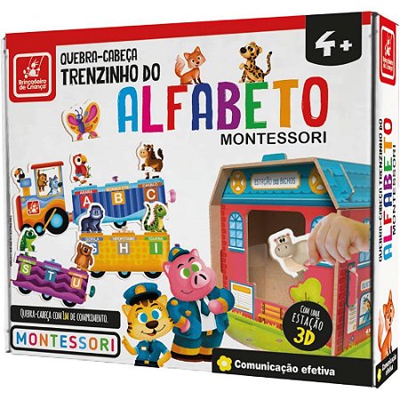 QUEBRA-CABECA Madeira Trenzinho do Alfabeto 34PCS