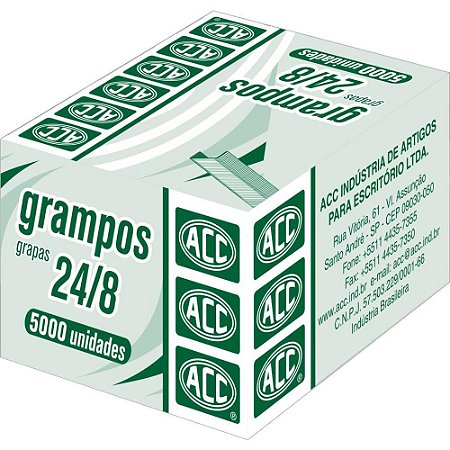 Grampo para Grampeador 24/8 Galvanizados 5000 Grampos