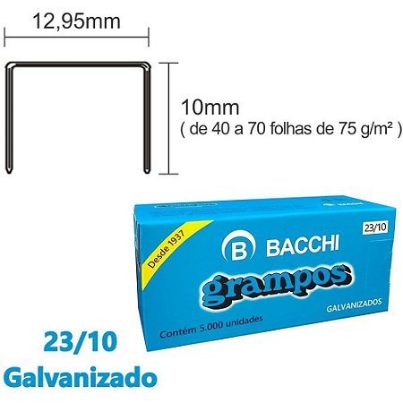 Grampo para Grampeador 23/10 Galvanizado 5000 Grampos