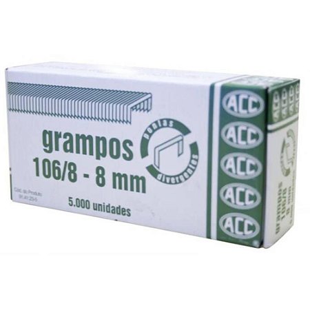 Grampo para Grampeador 106/8 Galvanizado 5000 Grampos