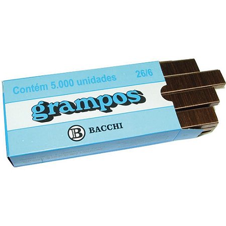 Grampo para Grampeador 26/6 Cobreado 5000 Grampos (7897849621595)