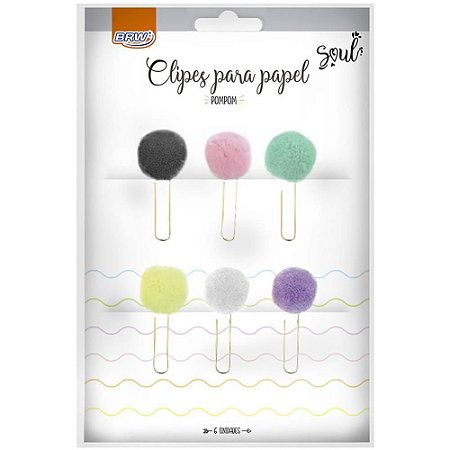 Clips Colorido Pompom Colorido C/6