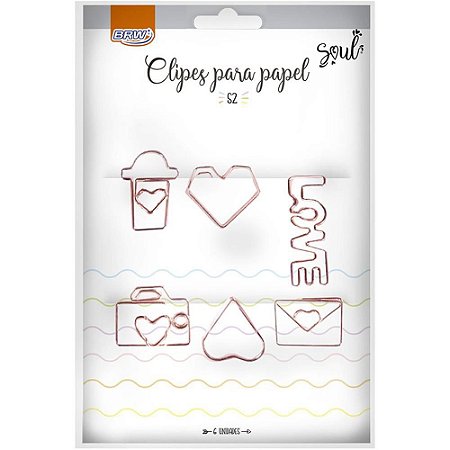 Clips Colorido Formato Rose GOLD C/6