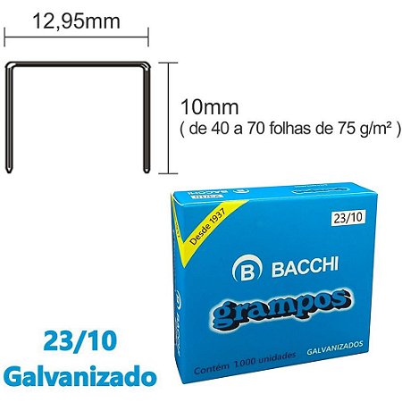 Grampo para Grampeador 23/10 Galvanizado 1000 Grampos
