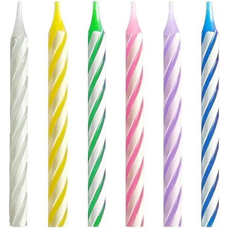 Vela para Aniversario Palitinho Espiral Colors 24UN
