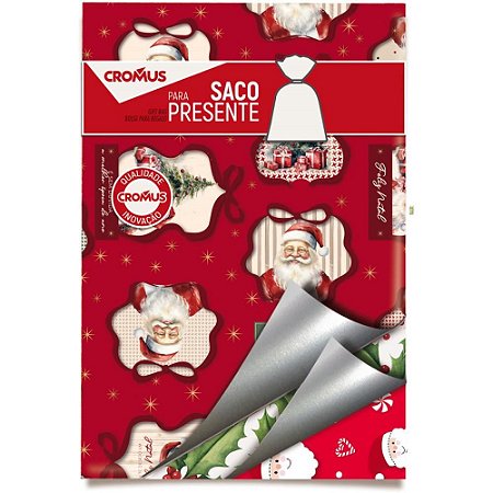 Saco Metalizado de Natal 60X90CM Sortido