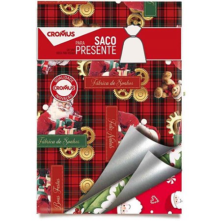 Saco Metalizado de Natal 25X37CM Sortido