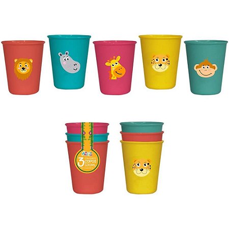 Copo Decorado Conjunto KIDS 3COPOS 230ML (S)