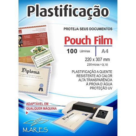 Plastico para Plastificacao Pouch FILM A4 220X307 (0,10)