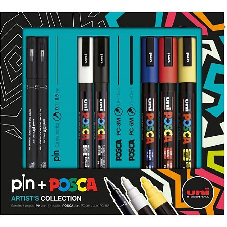 Pincel Marcador Artesanato Posca KIT C/7 Pecas