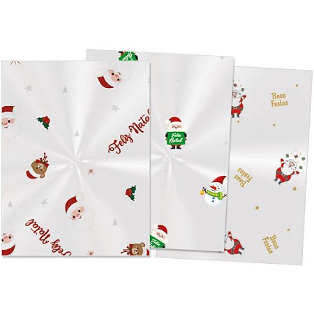 Saco Poli Transparente Decorad Natal 10X14CM Sortido
