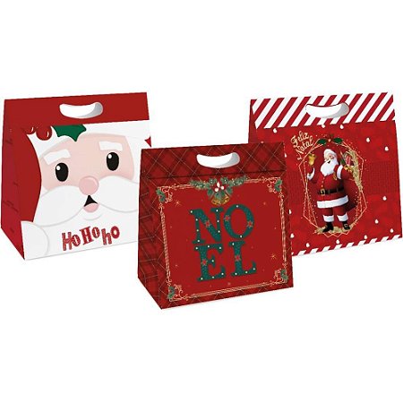 Sacola para Presente Natal NEW PLUS P 18X7,5X24CM (S)