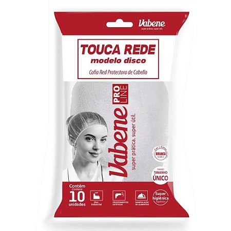 Touca Descartavel Rede 20CM 100% NYLON Branca