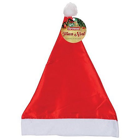Touca Gorro de Papai Noel Cetim 40X28X5CM - Vermelho UNID