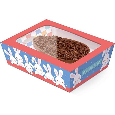 Caixa P/OVO de Pascoa 250G Luke P/MEIO OVO C/COLHER