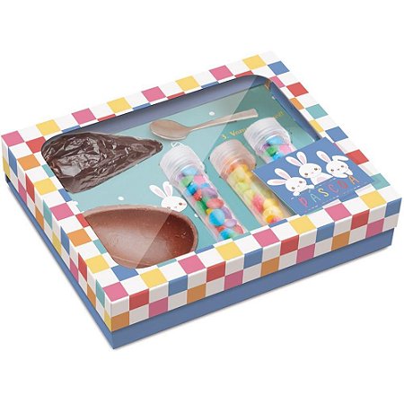 Caixa P/OVO de Pascoa KIT Conf.coelhinho Luke 150G