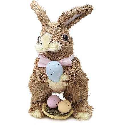 Coelhos de Pascoa Beiji C/OVO de Palha 21CM (S)