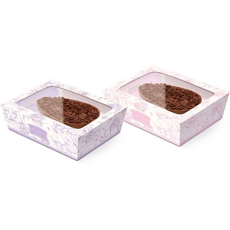 Caixa P/OVO de Pascoa 350G C/COLHER LL/RS 17X12,5CM