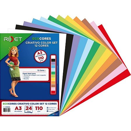 Bloco para Educacao Artistica Color SET A3 12COR.110GR 24FLS