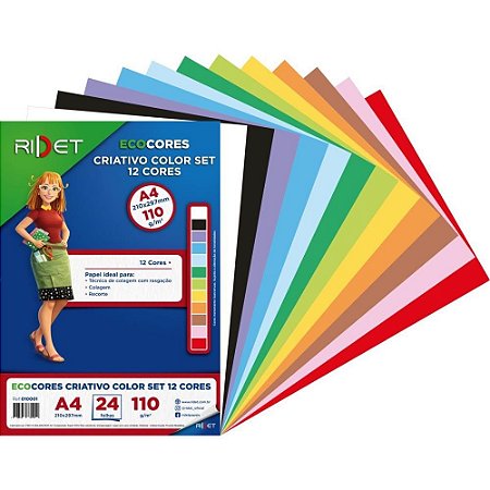 Bloco para Educacao Artistica Color SET A4 12COR.110GR 24FLS