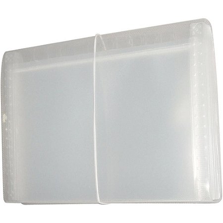 Pasta Sanfonada Plastica Duplicata 12 Divisoes Cristal