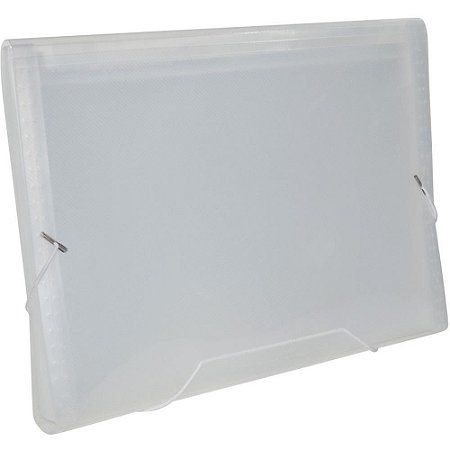 Pasta Sanfonada Plastica A4 12 Divisoes Cristal