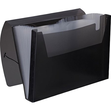 Pasta Sanfonada Plastica NEW Line A4 12 Divisoes Fume