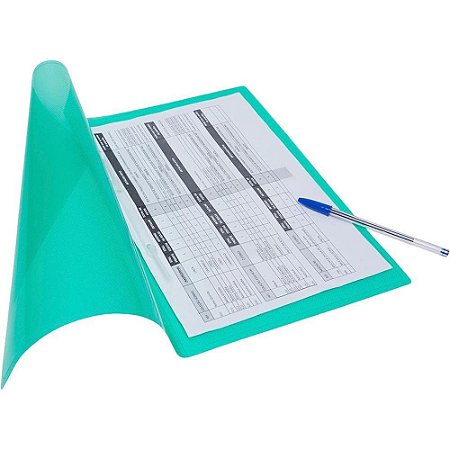 Pasta Grampo Trilho Plastica Oficio Verde SOFT