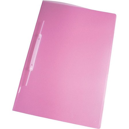 Pasta Grampo Trilho Plastica Oficio Rosa